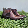 Hand Burnished Calfskin Lace-up Boot in Chestnut #color_ Chestnut