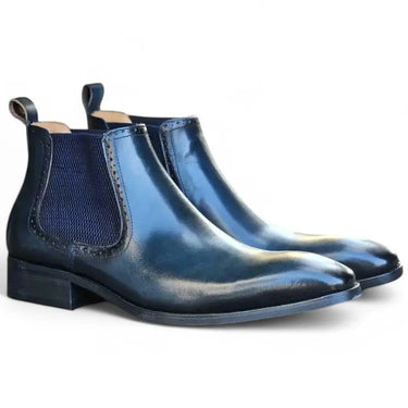 Hand Burnished Chelsea Boots in Navy