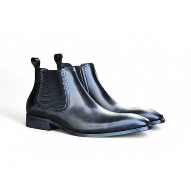 Hand Burnished Chelsea Boots in Black