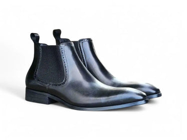 Hand Burnished Chelsea Boots in Black