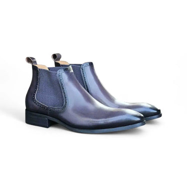 Hand Burnished Chelsea Boots in Gray