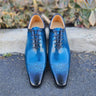 Carrucci Shoes Hand Burnished Wholecut Calf Oxford in Ocean Blue