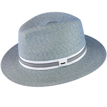 Bailey 1922 Hester Braid Straw Center Dent Fedora in Light Blue