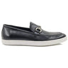 Horse Bit Fashion Leather Sneaker Loafer in Black