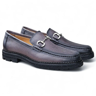 Carrucci Shoes Horsebit Loafer Lug Sole Black