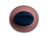 Bellissimo El Capo Two Tone in Sapphire Blue and Antique Rose Fur Felt Fedora