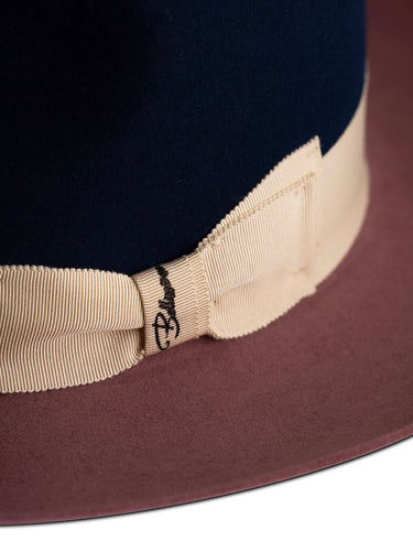 Bellissimo El Capo Two Tone in Sapphire Blue and Antique Rose Fur Felt Fedora