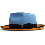 The Fox Fedora - Two Tone (Powder Blue / Sunset Orange)