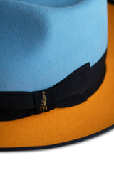The Fox Fedora - Two Tone (Powder Blue / Sunset Orange)