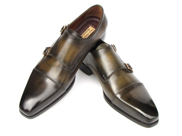 Paul Parkman Men's Goodyear Welted Double Monkstrap Shoes Green