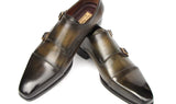 Paul Parkman Men's Goodyear Welted Double Monkstrap Shoes Green