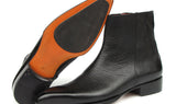 Paul Parkman Men's Black Floater Leather Side Zipper Boots
