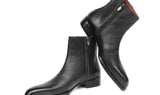 Paul Parkman Men's Black Floater Leather Side Zipper Boots