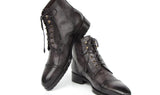 Paul Parkman Men's Gray & Black Hand-Painted Cap Toe Boots