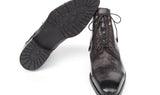 Paul Parkman Men's Gray & Black Hand-Painted Cap Toe Boots