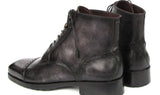 Paul Parkman Men's Gray & Black Hand-Painted Cap Toe Boots