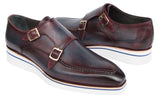 Paul Parkman Men's Smart Casual Monkstraps Blue & Bordeaux Patina