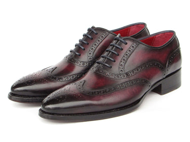 Paul Parkman Bordeaux Burnished Goodyear Welted Wingtip Oxford Shoes