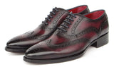 Paul Parkman Bordeaux Burnished Goodyear Welted Wingtip Oxford Shoes