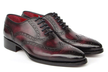 Paul Parkman Bordeaux Burnished Goodyear Welted Wingtip Oxford Shoes