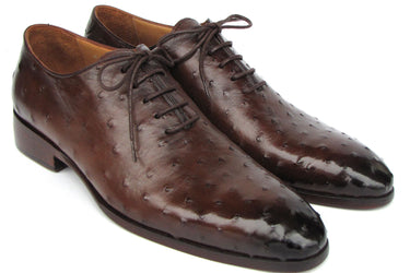 Paul Parkman Men's Brown Genuine Ostrich Oxford Shoes
