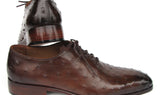 Paul Parkman Men's Brown Genuine Ostrich Oxford Shoes