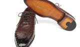 Paul Parkman Men's Brown Genuine Ostrich Oxford Shoes