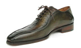 Paul Parkman Green Genuine Ostrich Leg Bicycle Toe Oxfords