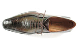 Paul Parkman Green Genuine Ostrich Leg Bicycle Toe Oxfords