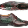 Paul Parkman Men's Green Ostrich & Brown Leather Derby Shoes