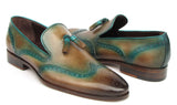 Paul Parkman Men's Tassel Loafers Olive & Green Patina