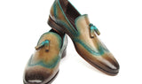 Paul Parkman Men's Tassel Loafers Olive & Green Patina