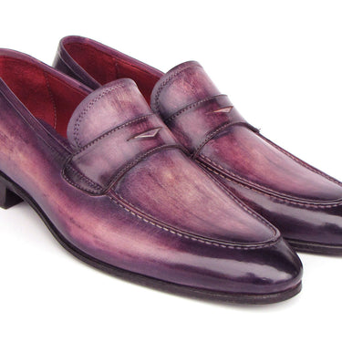 Paul Parkman Men's Purple Patina Penny Loafers in #color_