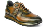 Paul Parkman Men's Olive Green Hand-Painted Sneakers