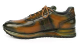 Paul Parkman Men's Olive Green Hand-Painted Sneakers