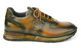 Paul Parkman Men's Olive Green Hand-Painted Sneakers