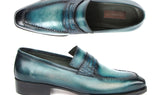 Paul Parkman Men's Turquoise Patina Handmade Loafers