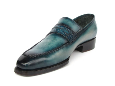 Paul Parkman Men's Turquoise Patina Handmade Loafers