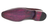 Paul Parkman Men's Woven Leather Tassel Loafers Burgundy
