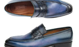 Paul Parkman Men's Blue Patina Handmade Loafers