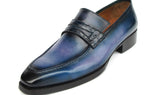 Paul Parkman Men's Blue Patina Handmade Loafers