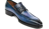 Paul Parkman Men's Blue Patina Handmade Loafers