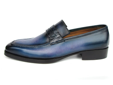 Paul Parkman Men's Blue Patina Handmade Loafers