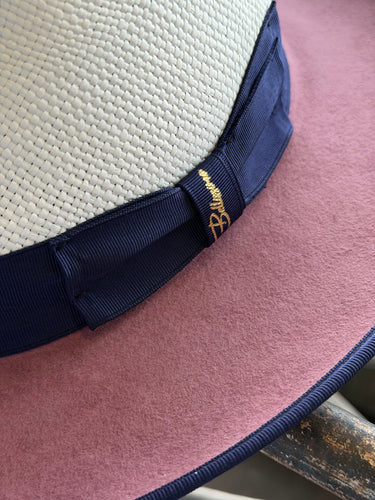 Bellissimo Fox Two Tone in Antique Rose and Royal Blue Panama Hat