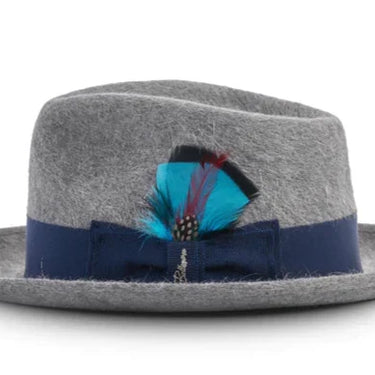 Bellissimo Fox Long Hair in Gray Fur Felt Fedora