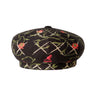 Kangol Tapestry Jax Jacquard Knit Beret in Black Floral #color_ Black Floral