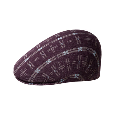 Kangol Hyper Plaid 507 Patterned Wool Flat Cap in Deep Plum