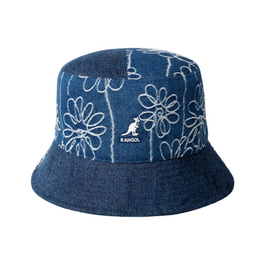 Kangol Denim Mash Up Bucket in Medium Blue Floral