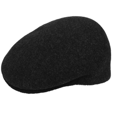 Kangol 504 Stiffened Wool Ivy Cap in Black Marl