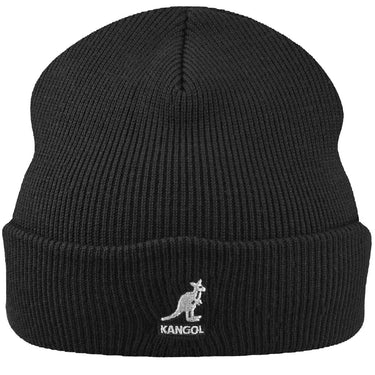 Kangol Acrylic Pull On Double Branded Beanie in Black / White OSFM